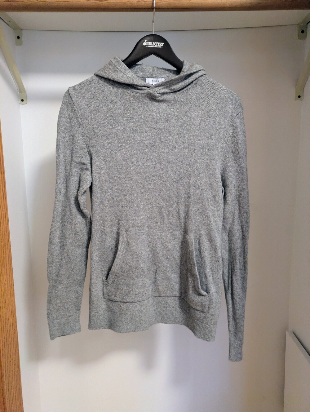 Men’s Reiss Hank wool-cashmere blend hoodie sweater size medium